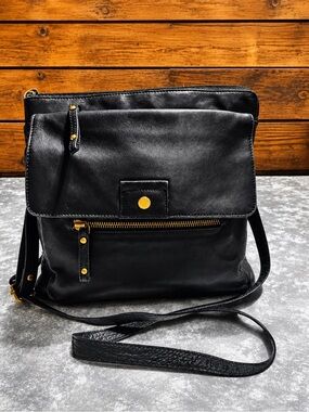 MARCO AVANE Italy Genuine Soft Leather Bag Shoulder Crossbody Purse Tote Black